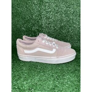 VANS Womens Old Skool Pink White Low Top Casual Shoes Skate Sneakers Size 7